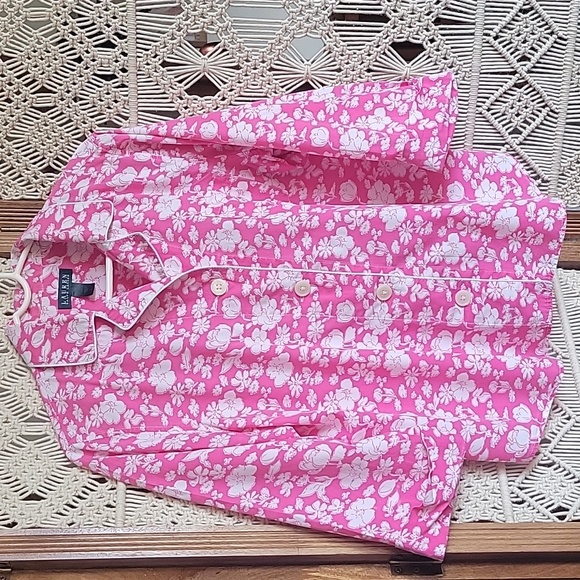 Lauren Ralph Lauren Floral Pajama Set. 100% Cotton. Size Large . - Picture 2 of 16